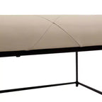 Pouf carré Emma et Oliver de 76 cm en similicuir capitonné avec structure en fer robuste