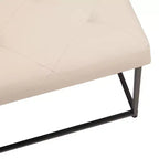 Pouf carré Emma et Oliver de 76 cm en similicuir capitonné avec structure en fer robuste