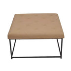 Pouf carré Emma et Oliver de 76 cm en similicuir capitonné avec structure en fer robuste