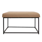 Pouf carré Emma et Oliver de 76 cm en similicuir capitonné avec structure en fer robuste