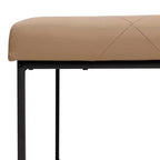 Pouf carré Emma et Oliver de 76 cm en similicuir capitonné avec structure en fer robuste
