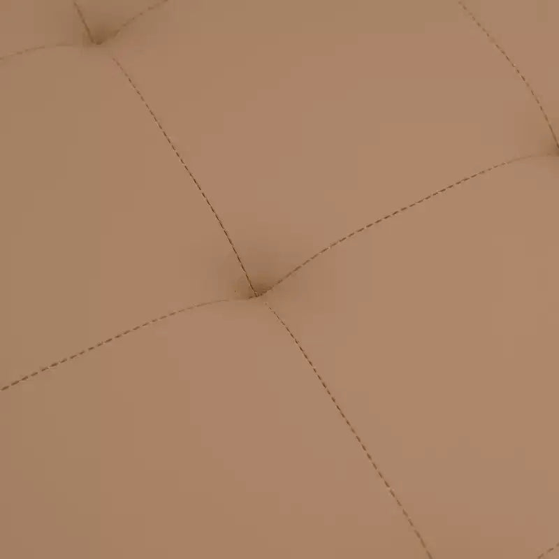Pouf carré Emma et Oliver de 76 cm en similicuir capitonné avec structure en fer robuste