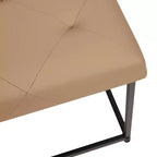Pouf carré Emma et Oliver de 76 cm en similicuir capitonné avec structure en fer robuste