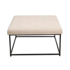 Pouf carré Emma et Oliver de 76 cm en similicuir capitonné avec structure en fer robuste