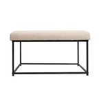 Pouf carré Emma et Oliver de 76 cm en similicuir capitonné avec structure en fer robuste