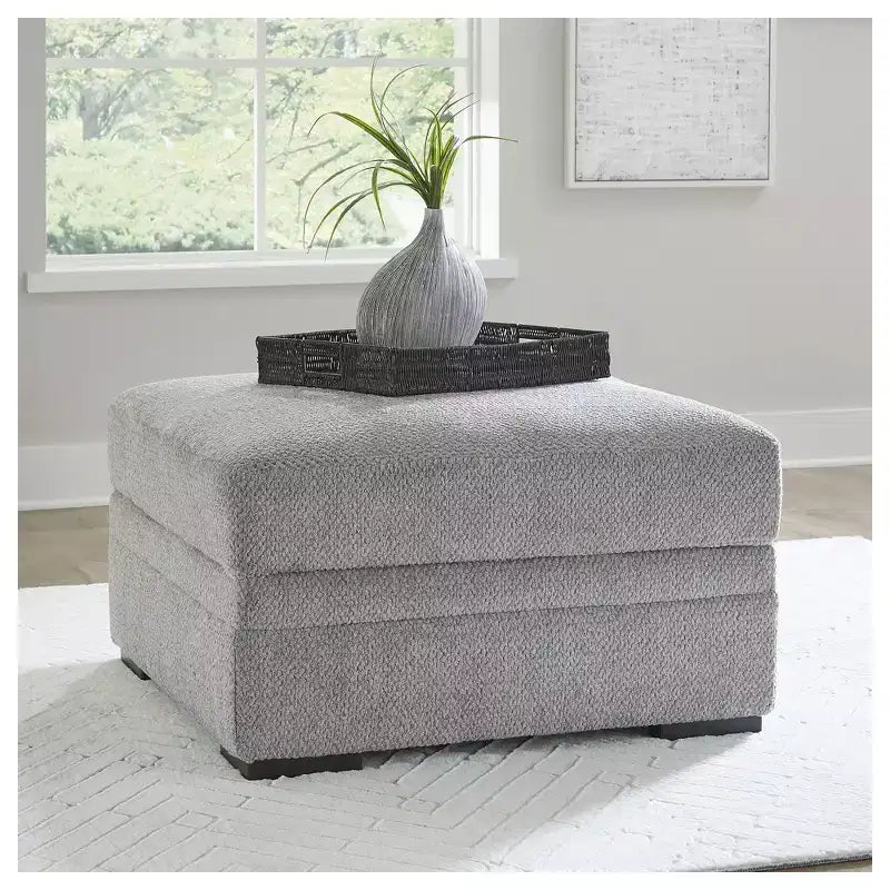 Signature Design by Ashley Casselbury Ottoman classique avec rangement, gris clair
