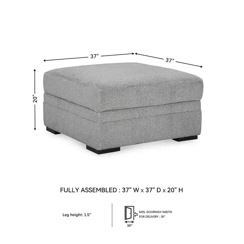 Signature Design by Ashley Casselbury Ottoman classique avec rangement, gris clair