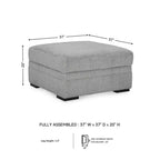 Signature Design by Ashley Casselbury Ottoman classique avec rangement, gris clair