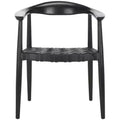 Walda Leather Woven Accent Chair - ACH1010 - Black - Safavieh