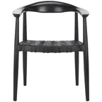 Walda Leather Woven Accent Chair - ACH1010 - Black - Safavieh