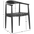 Fauteuil d'appoint tissé en cuir Walda - ACH1010 - Noir - Safavieh