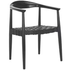 Fauteuil d'appoint tissé en cuir Walda - ACH1010 - Noir - Safavieh