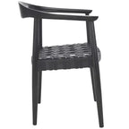 Fauteuil d'appoint tissé en cuir Walda - ACH1010 - Noir - Safavieh
