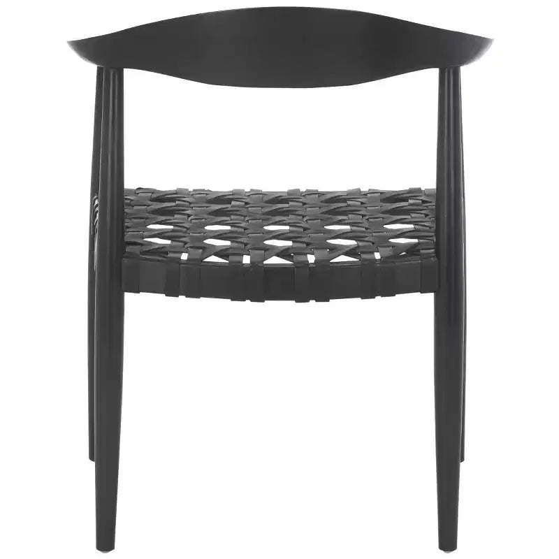 Fauteuil d'appoint tissé en cuir Walda - ACH1010 - Noir - Safavieh