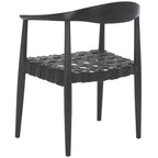 Fauteuil d'appoint tissé en cuir Walda - ACH1010 - Noir - Safavieh