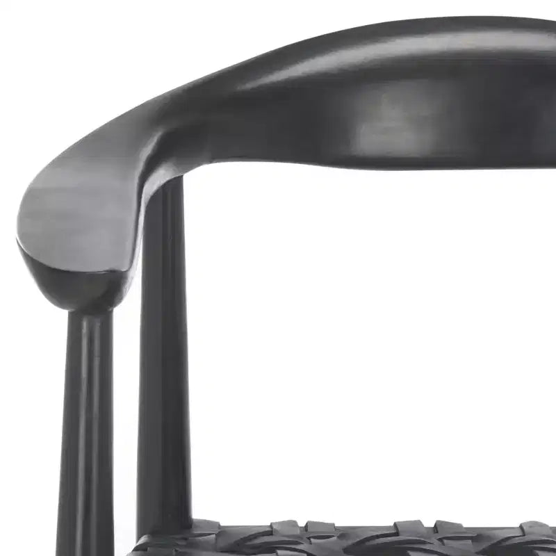 Fauteuil d'appoint tissé en cuir Walda - ACH1010 - Noir - Safavieh