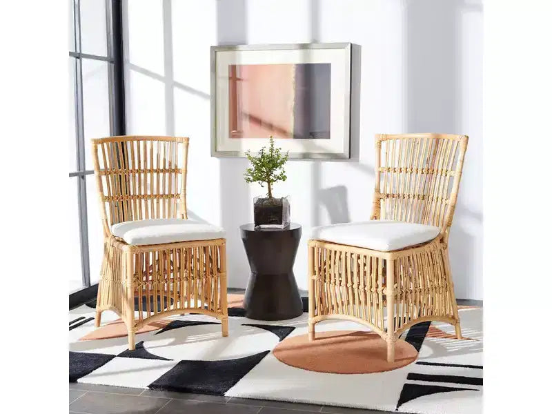 Fauteuil d'appoint Erika en rotin avec coussin - ACH6511 - Lot de 2 - Safavieh