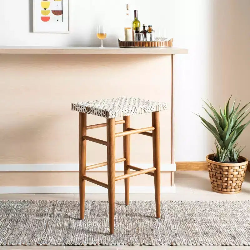 Tabouret de bar en cuir tressé Kaleo - BST1004 - Safavieh