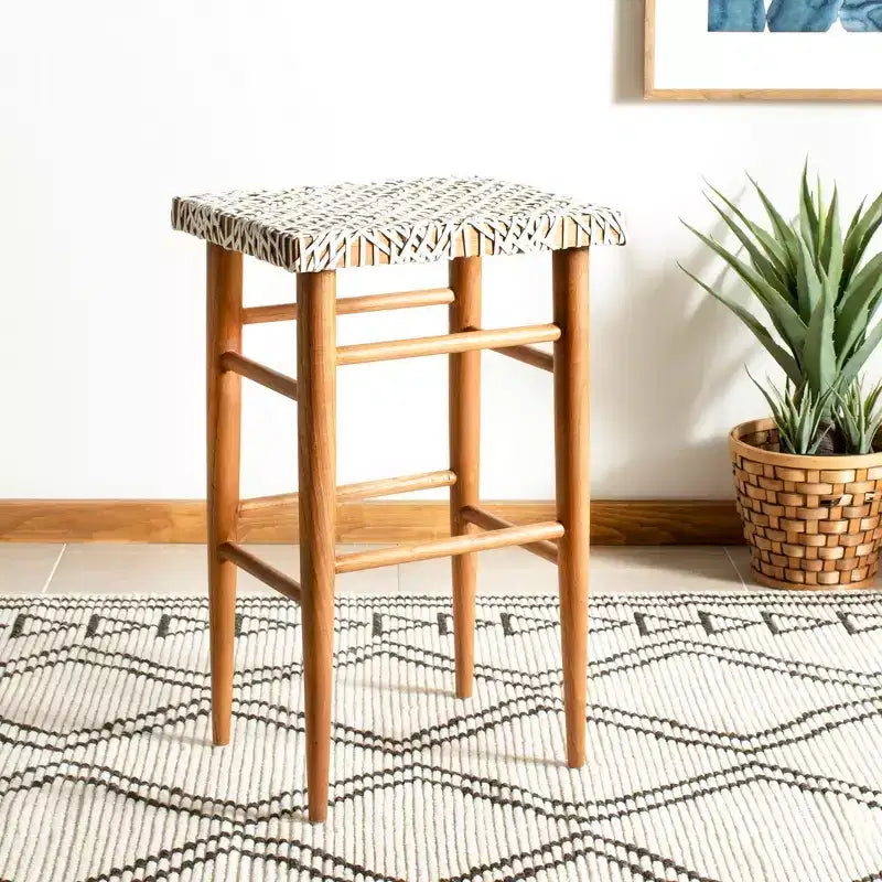 Tabouret de bar en cuir tressé Kaleo - BST1004 - Safavieh