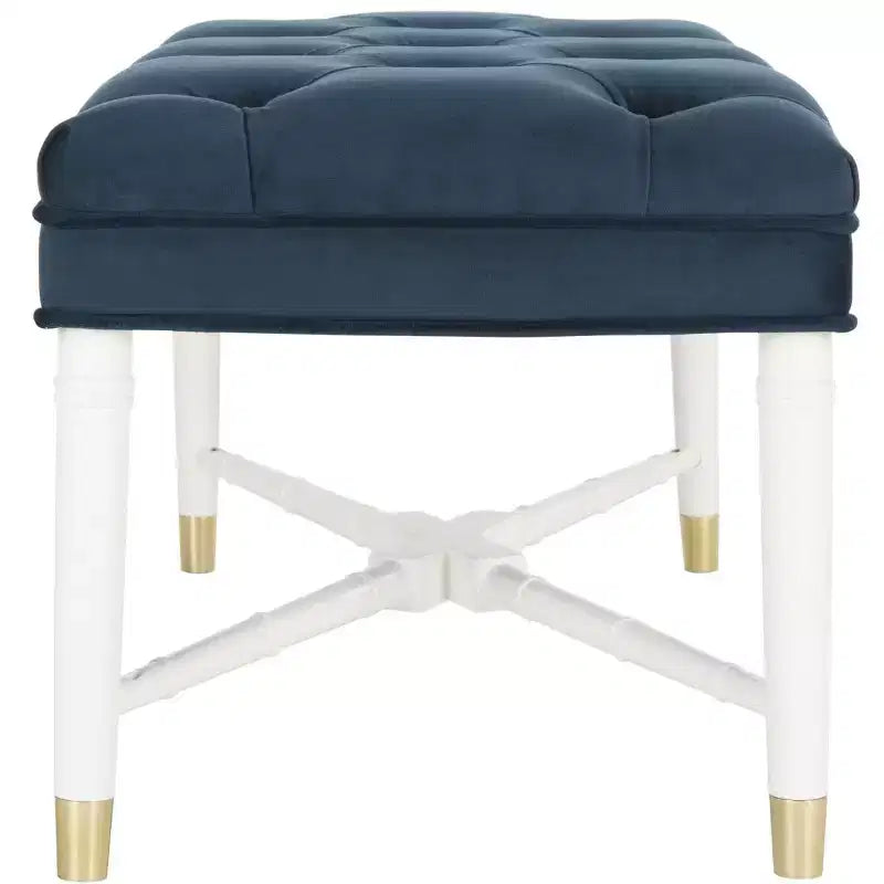 Banc capitonné Rory - FOX6294 - Bleu marine - Safavieh Couture