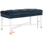Banc capitonné Rory - FOX6294 - Bleu marine - Safavieh Couture