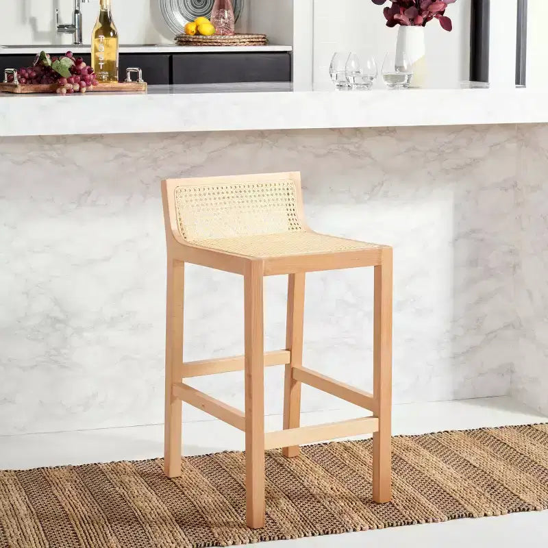 Tabouret de bar bas en cannage Saito - BST9500 - Safavieh