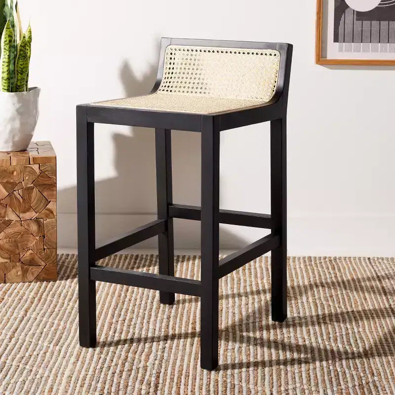 Tabouret de bar bas en cannage Saito - BST9500 - Safavieh