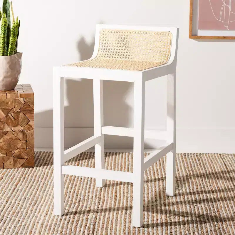 Tabouret de bar bas en cannage Saito - BST9500 - Safavieh
