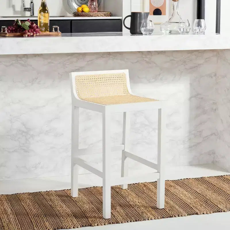 Tabouret de bar bas en cannage Saito - BST9500 - Safavieh