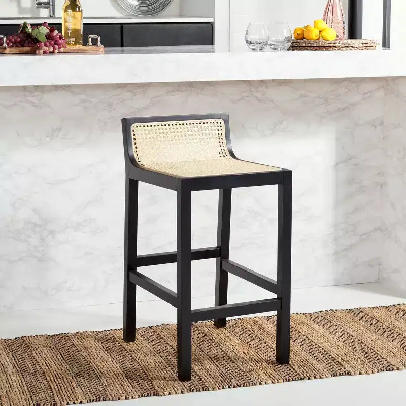 Tabouret de bar bas en cannage Saito - BST9500 - Safavieh