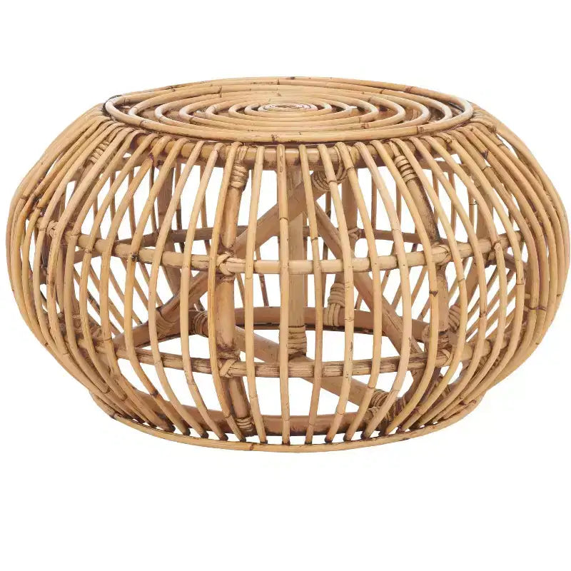 Pouf rond Jacynda - OTT6501 - Finition Miel Marron Lavé - Safavieh