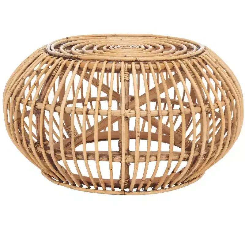 Pouf rond Jacynda - OTT6501 - Finition Miel Marron Lavé - Safavieh