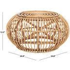 Pouf rond Jacynda - OTT6501 - Finition Miel Marron Lavé - Safavieh