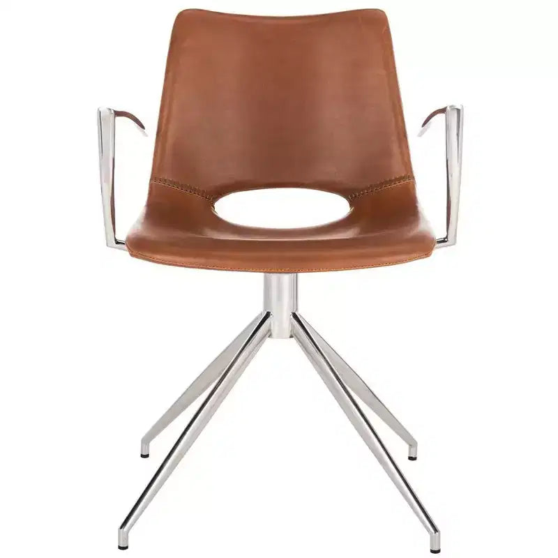 Dawn Midcentury Modern Leather Swivel Office Chair - Safavieh