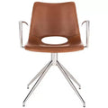 Dawn Midcentury Modern Leather Swivel Office Chair - Safavieh