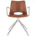 Dawn Midcentury Modern Leather Swivel Office Chair - Safavieh