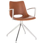 Chaise de bureau pivotante en cuir Mid-century Modern Dawn - Safavieh