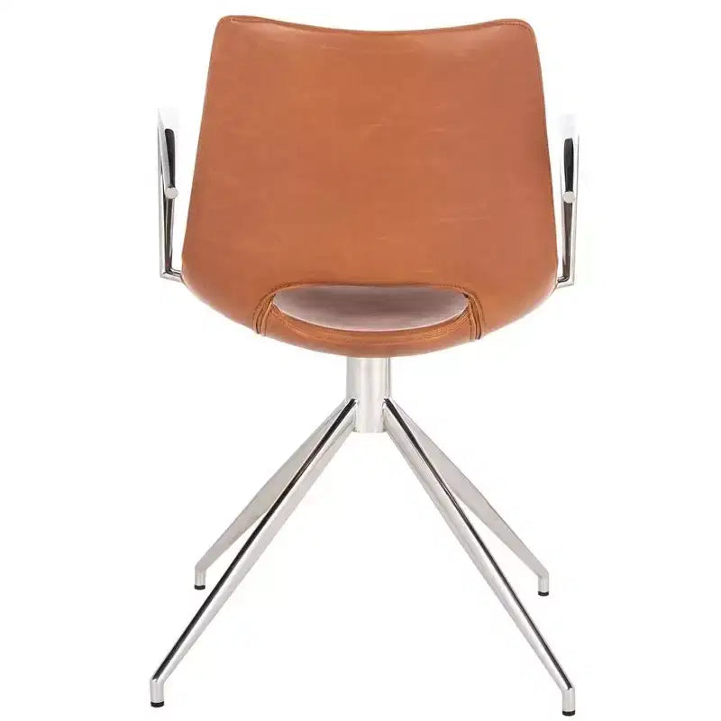 Chaise de bureau pivotante en cuir Mid-century Modern Dawn - Safavieh