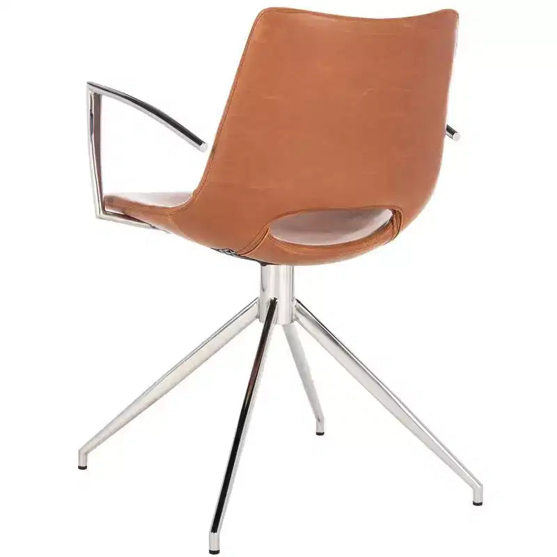 Chaise de bureau pivotante en cuir Mid-century Modern Dawn - Safavieh