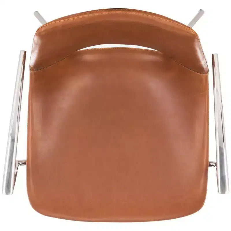 Chaise de bureau pivotante en cuir Mid-century Modern Dawn - Safavieh