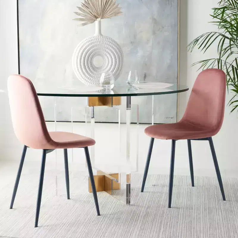 Chaise de salle à manger Blaire - Lot de 2 - DCH2001 - Rose/Gris foncé - Safavieh