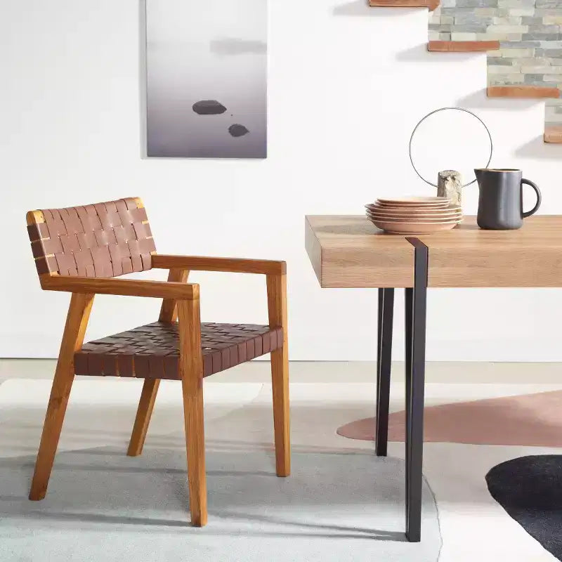 Chaise de salle à manger en cuir Cire - DCH4004 - Safavieh