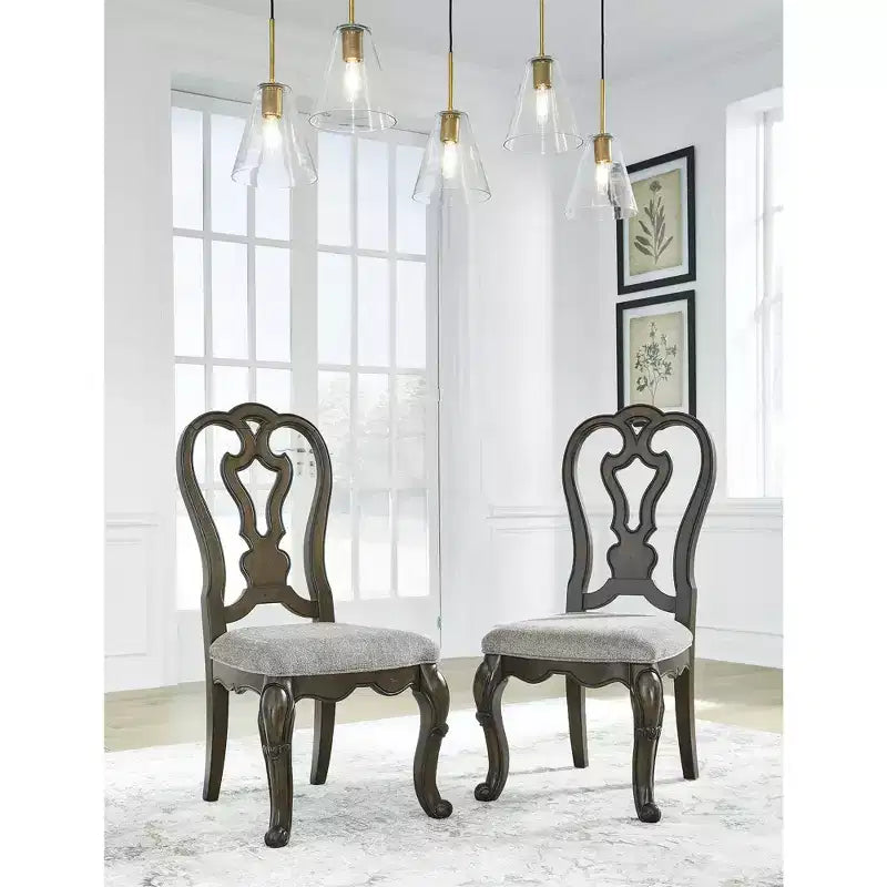 Signature Design by Ashley Maylee, Chaise de salle à manger, lot de 2, marron foncé