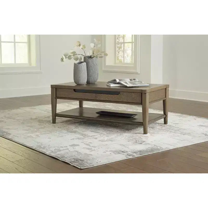 Table basse rectangulaire à 2 tiroirs Signature Design by Ashley Roanhowe, marron