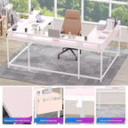 Bureau d'angle en U pour gamer, bureau en L réversible avec prises de courant