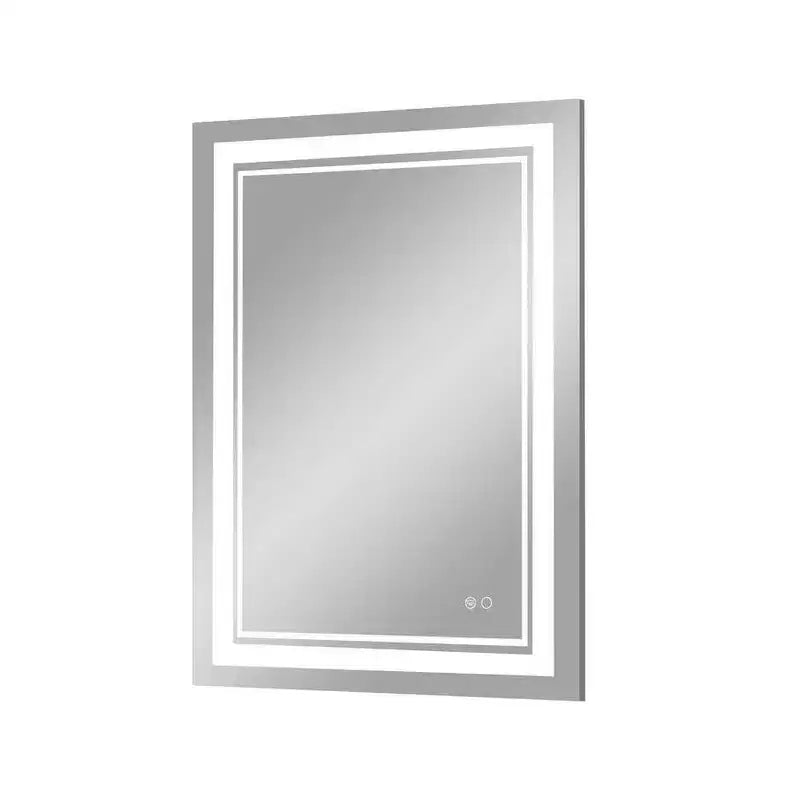 Keonjinn Miroir mural de salle de bain à LED avec éclairage frontal, anti-buée, intensité réglable
