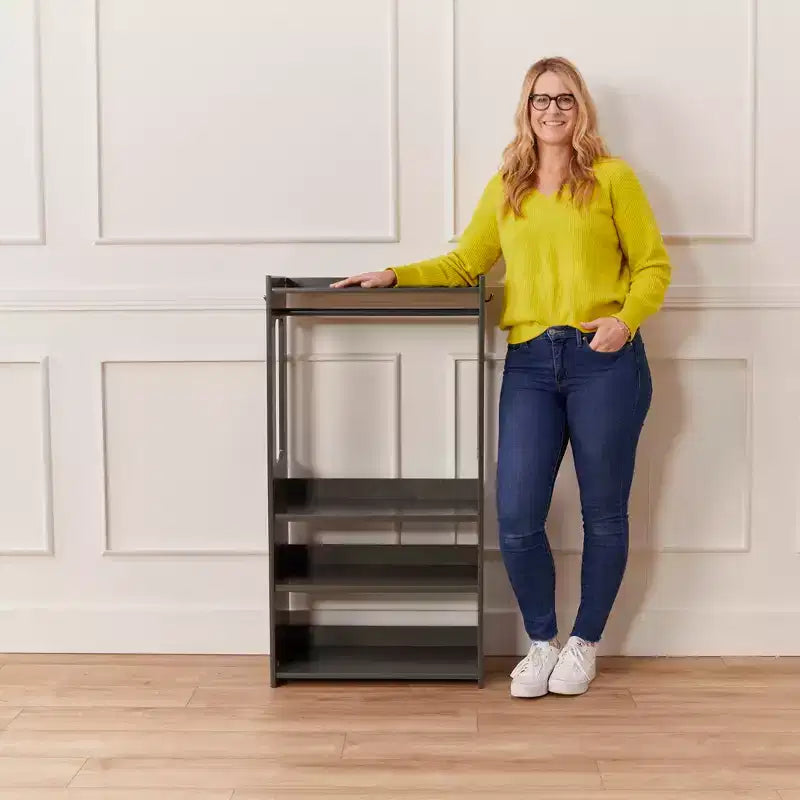 ECR4Kids Portant à vêtements pour enfants TrendiTot avec étagères réglables, armoire pour tout-petits