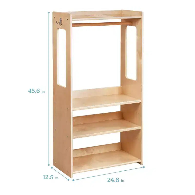 ECR4Kids Portant à vêtements pour enfants TrendiTot avec étagères réglables, armoire pour tout-petits