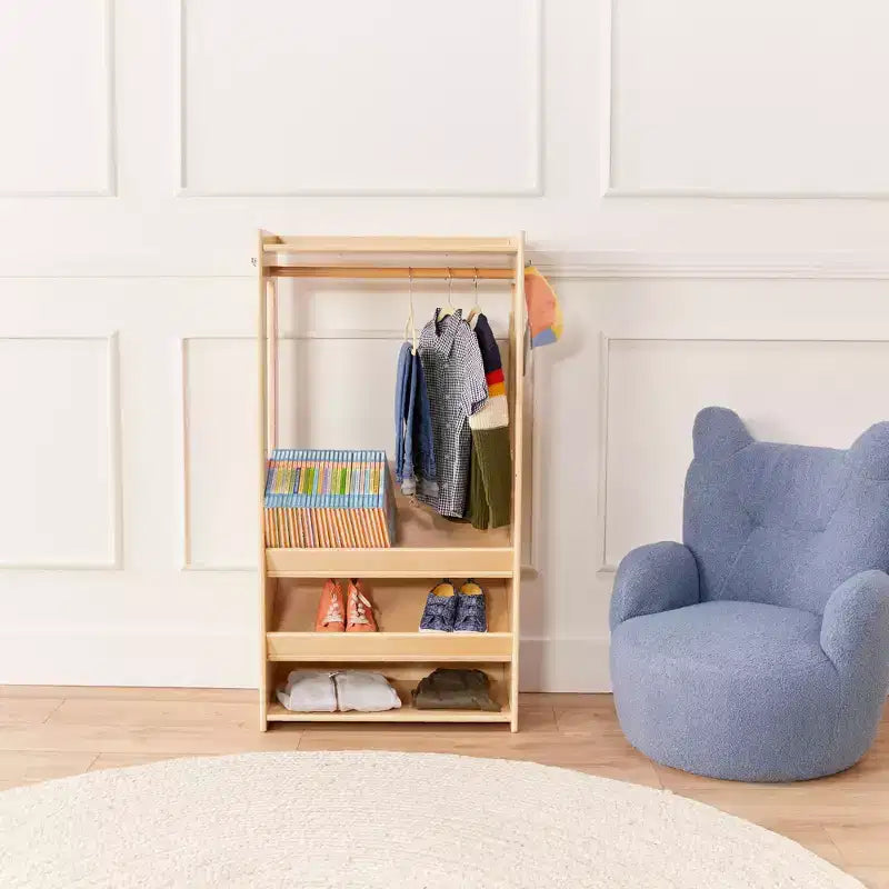 ECR4Kids Portant à vêtements pour enfants TrendiTot avec étagères réglables, armoire pour tout-petits