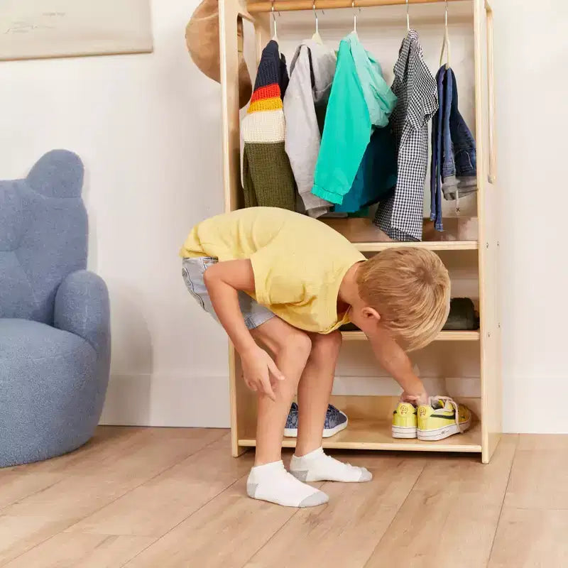 ECR4Kids Portant à vêtements pour enfants TrendiTot avec étagères réglables, armoire pour tout-petits